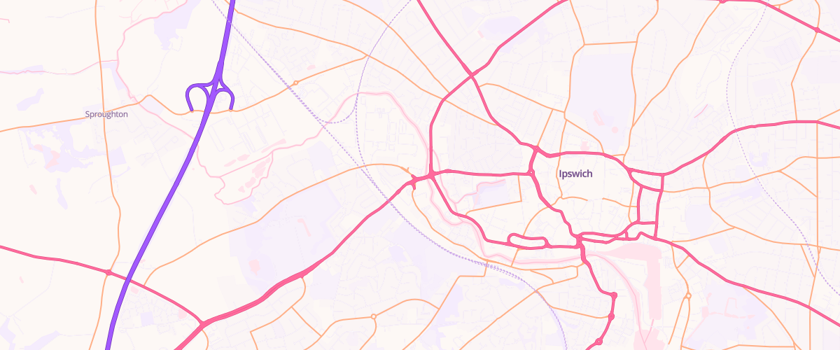 Map showing the location of Sainsburys Hadleigh Road