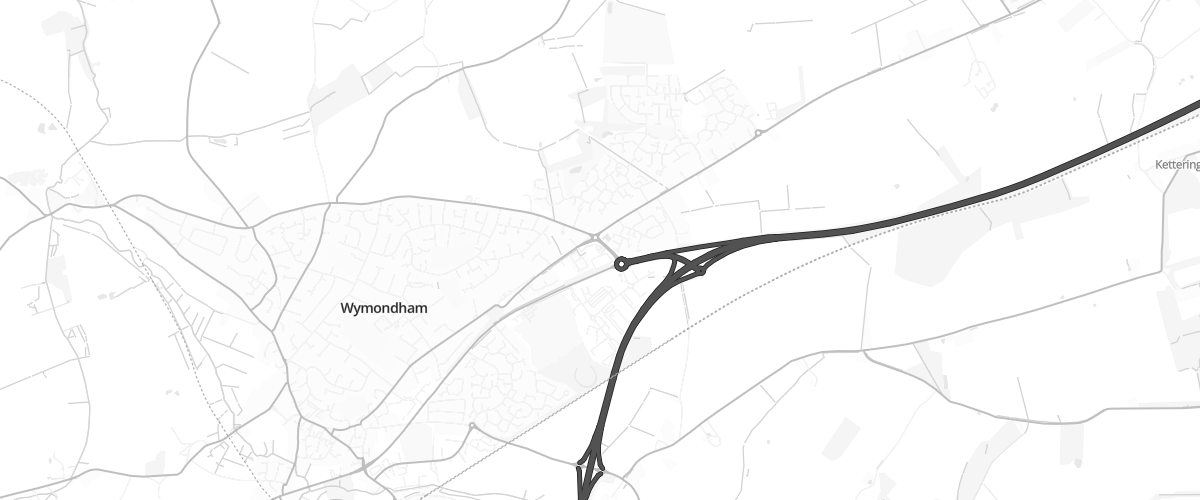Map showing the location of Shell Waitrose Wymondham