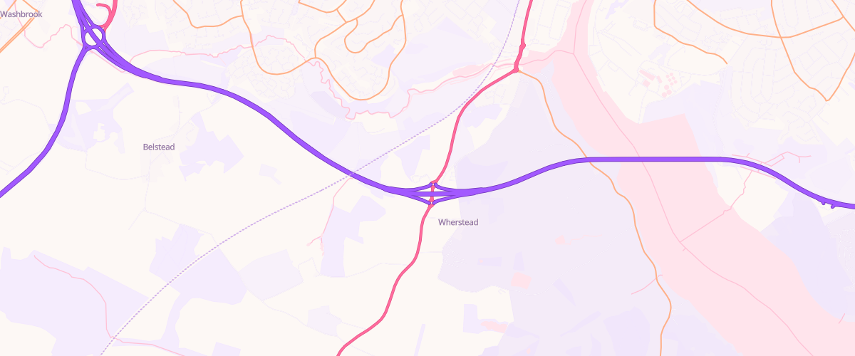 Map showing the location of Eg Wherstead Pfs