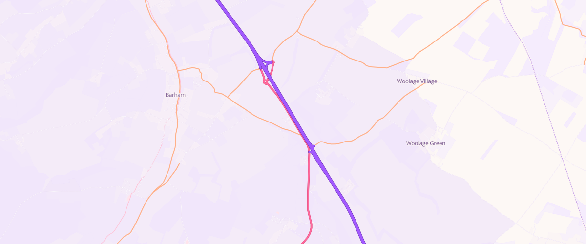Map showing the location of Barham Services