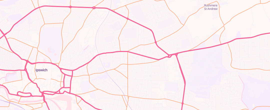 Map showing Vw Audi Workshop Ltd, Ipswich
