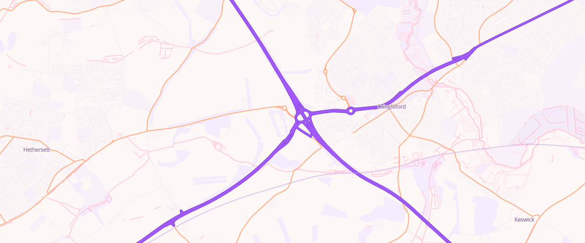 Map showing the location of Shell Cringleford
