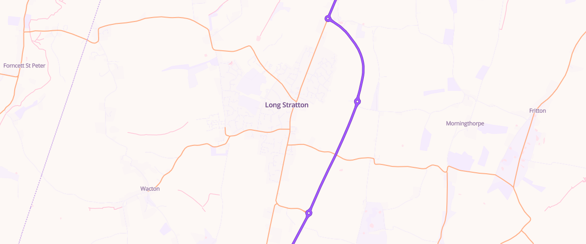 Map showing the location of Stratton Motor Company Norfolk