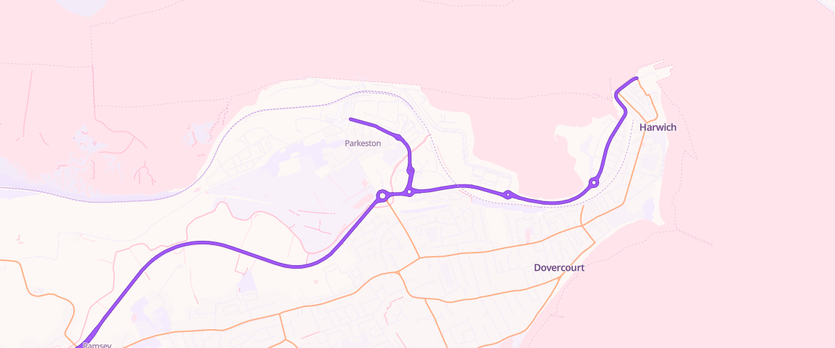 Map showing the location of Mfg Morrisons Harwich
