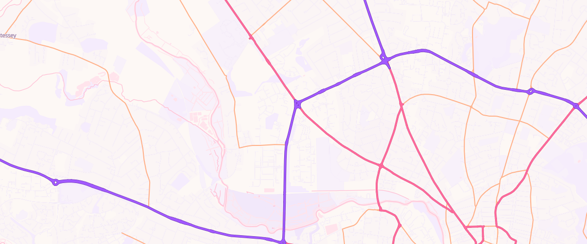 Map showing the location of Asda Sweet Briar Express