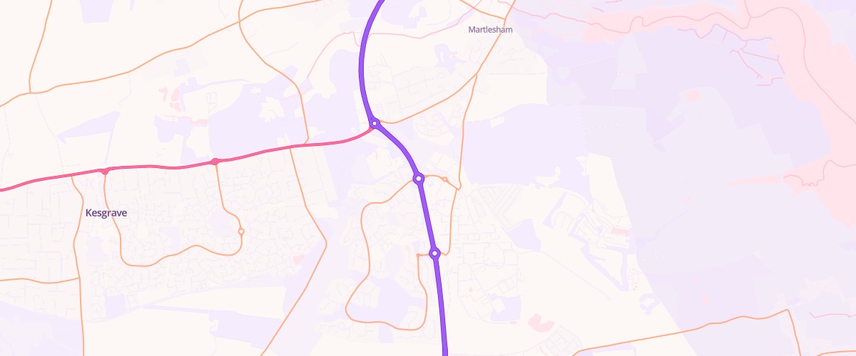 Map showing the location of Mfg Martlesham Heath