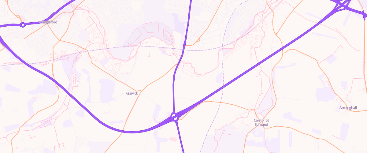 Map showing the location of Norwich Harford Bridge Superstore