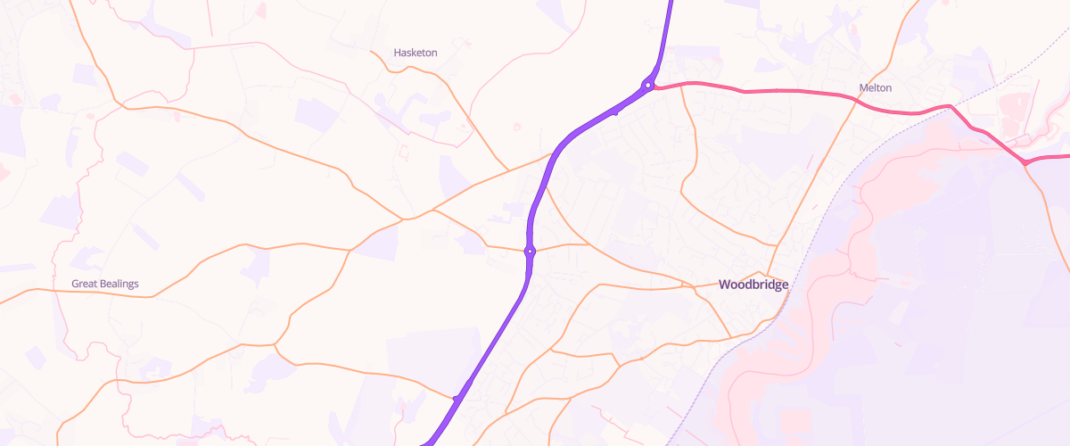 Map showing the location of Shell Little Waitrose Woodbridge