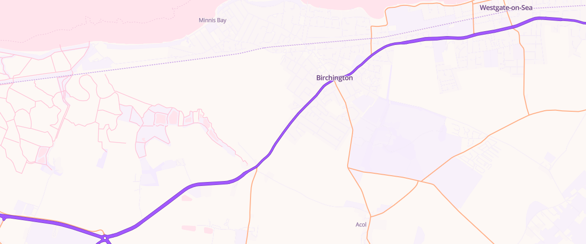 Map showing the location of Mfg Birchington