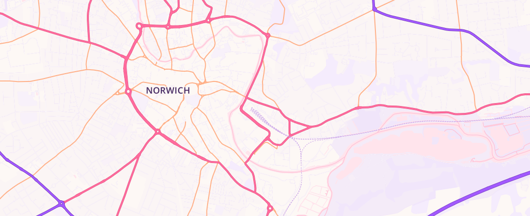 Map showing Royal Mail Group Plc Fleet And Maintenance Services, Norwich