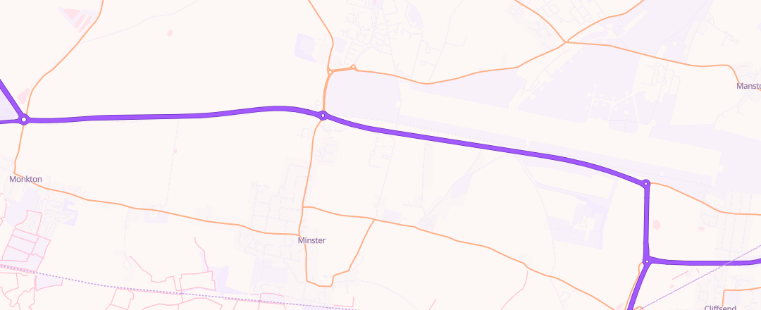 Map showing Minster Mot And Repair Centre Limited, Ramsgate