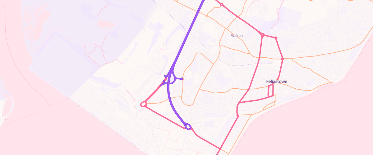 Map showing the location of Mfg Morrisons Felixstowe
