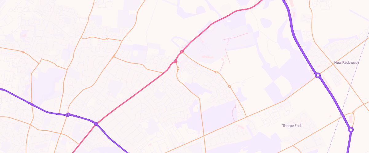 Map showing the location of Norwich Extra Petrol Filling