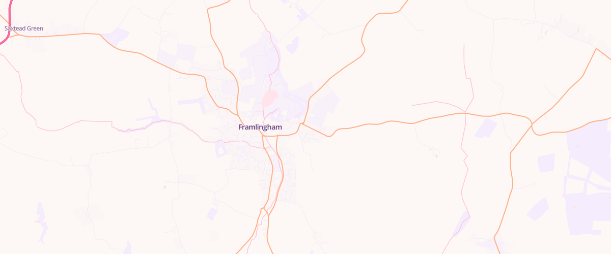 Map showing the location of Framlingham Fuel Express Automat