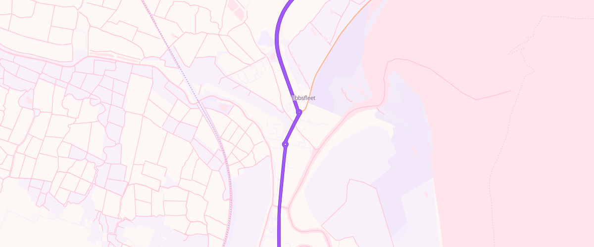 Map showing the location of Richborough Service Station