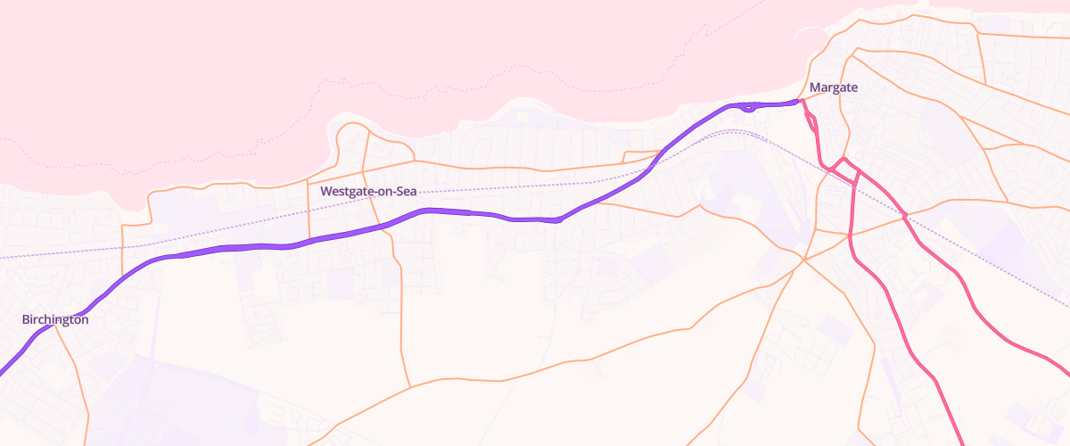 Map showing the location of Garlinge Sf Connect
