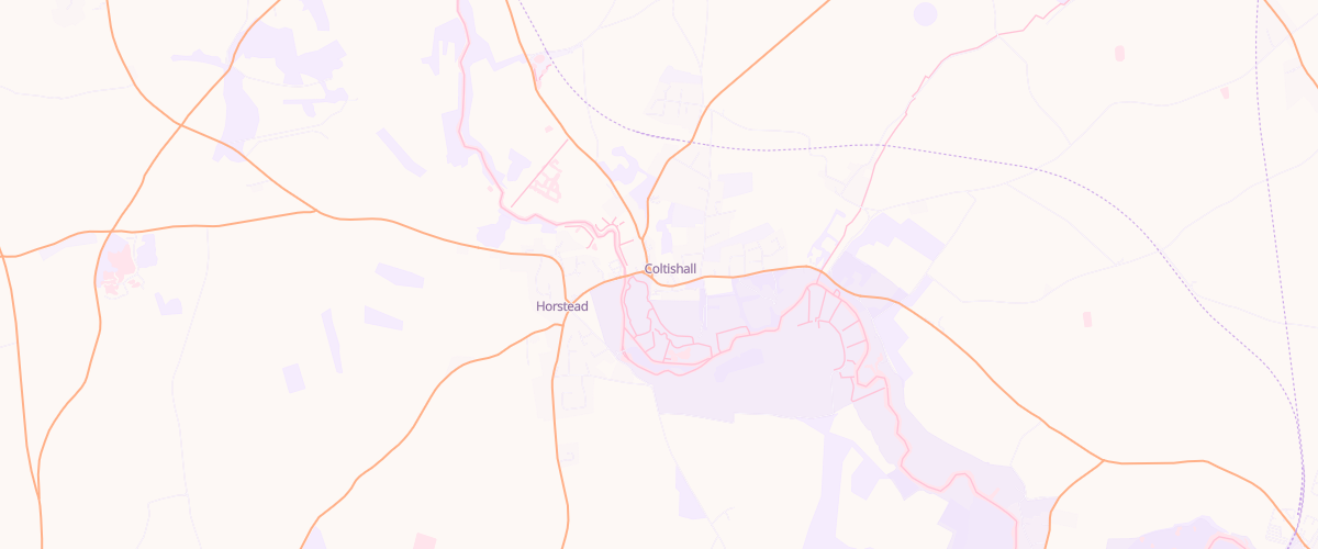 Map showing the location of Coltishall Service Station