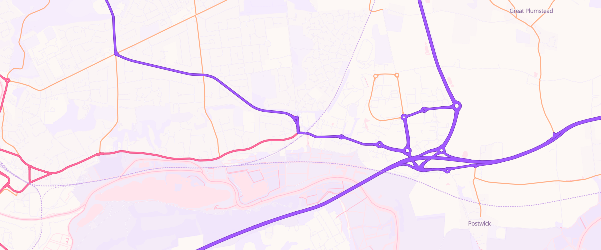 Map showing the location of Sainsburys Pound Lane