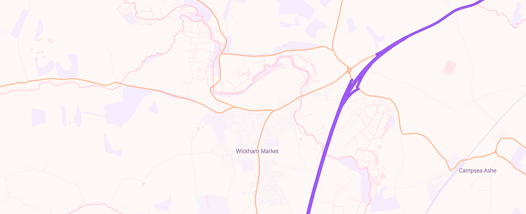 Map showing K C Auto Services, Suffolk