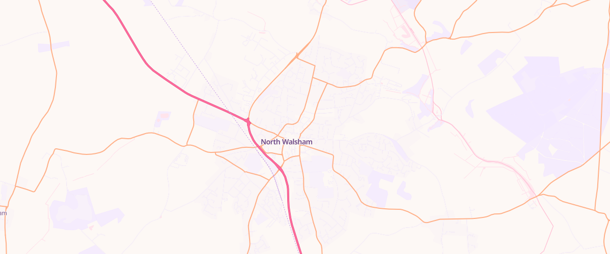 Map showing the location of Sainsburys North Walsham