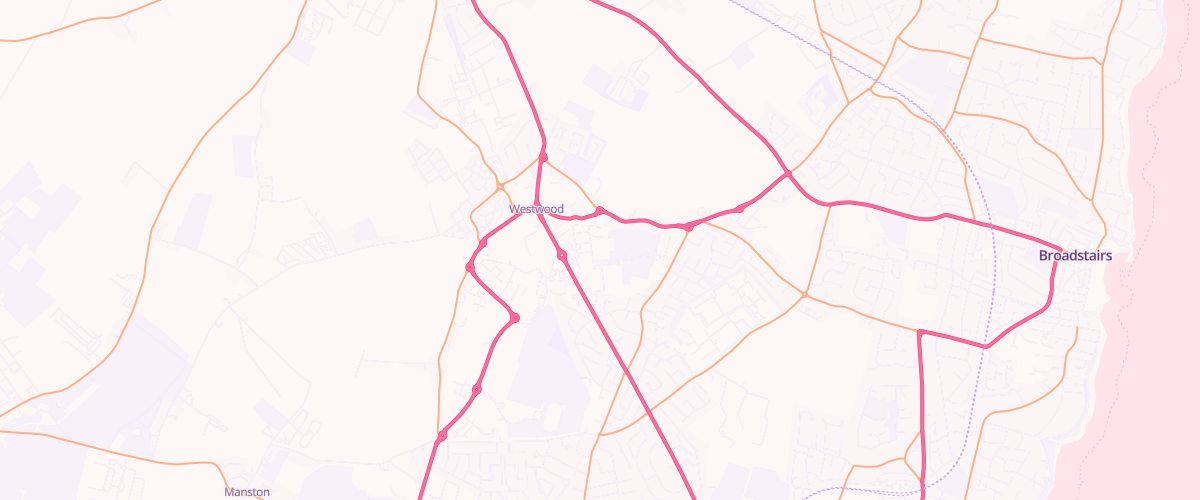Map showing the location of Broadstairs Extra Petrol Filling