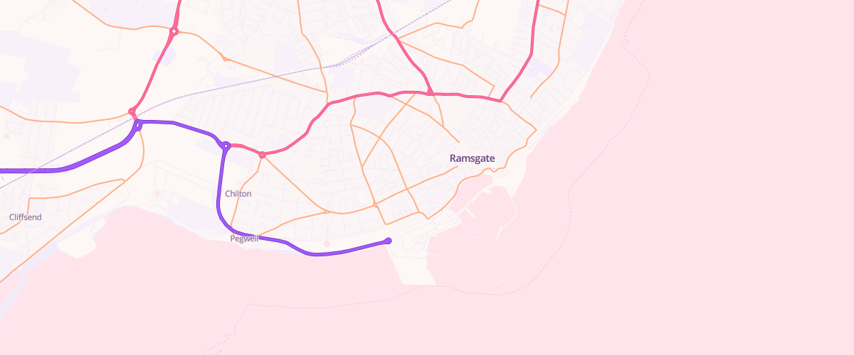 Map showing the location of Westcliff Service Station