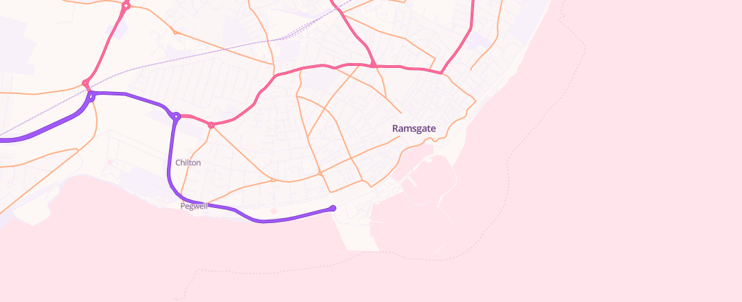 Map showing Kwik - Fit, Ramsgate
