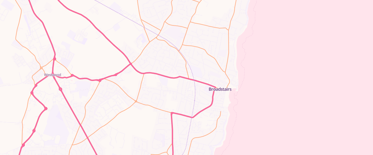 Map showing the location of Budgens Of Broadstairs