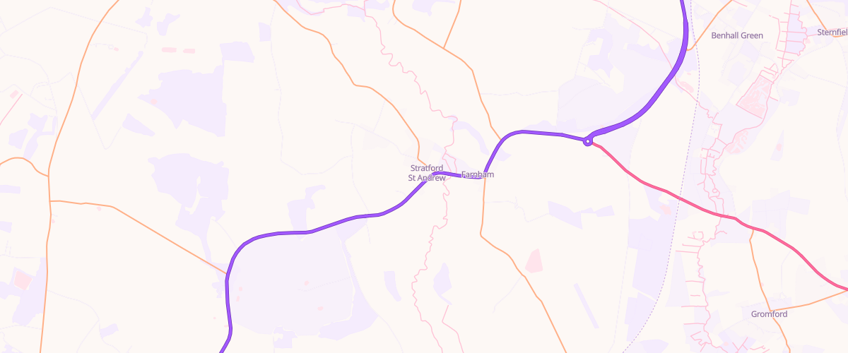 Map showing the location of Ascona Stratford Service Station