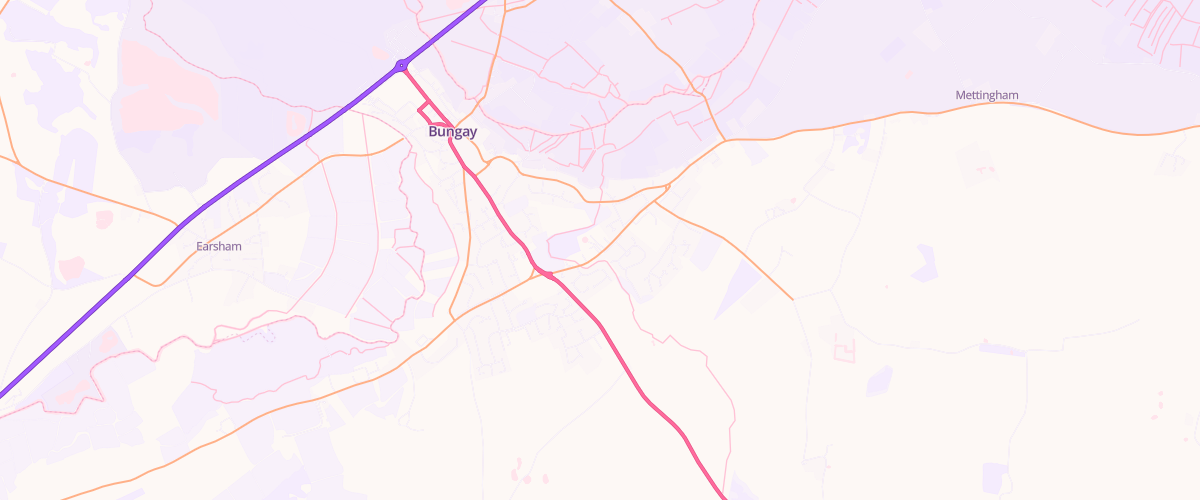 Map showing the location of Our Coop Bungay