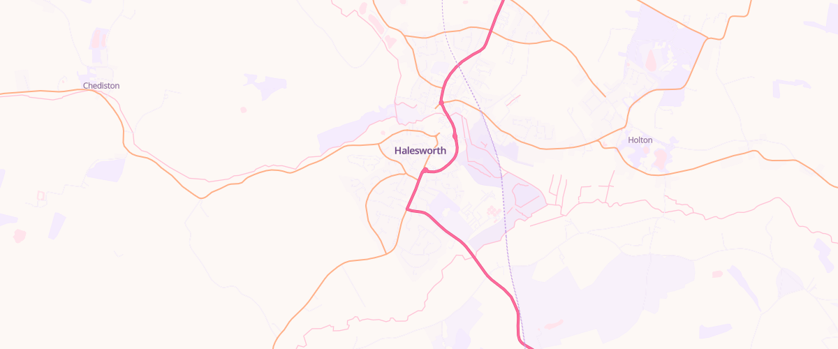 Map showing the location of Our Coop Halesworth