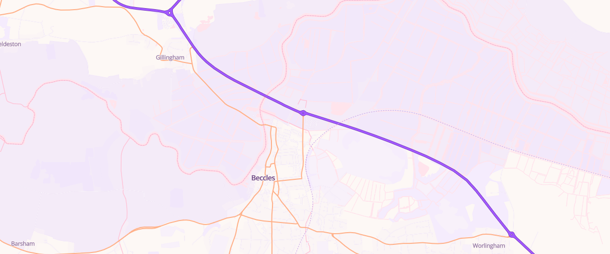 Map showing the location of Mfg Morrisons Beccles