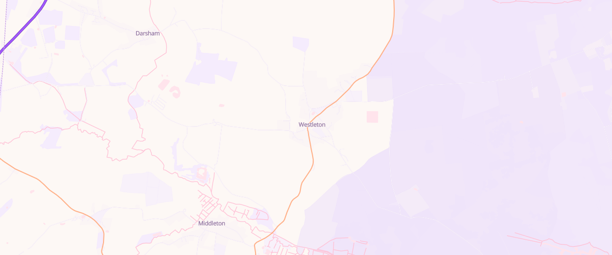 Map showing the location of Westleton Garage