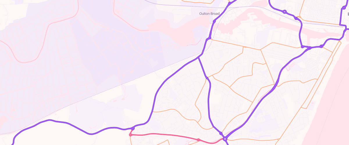 Map showing the location of Oulton Broad Esso Express
