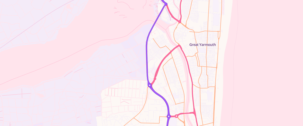 Map showing the location of Great Yarmouth Extra Petrol