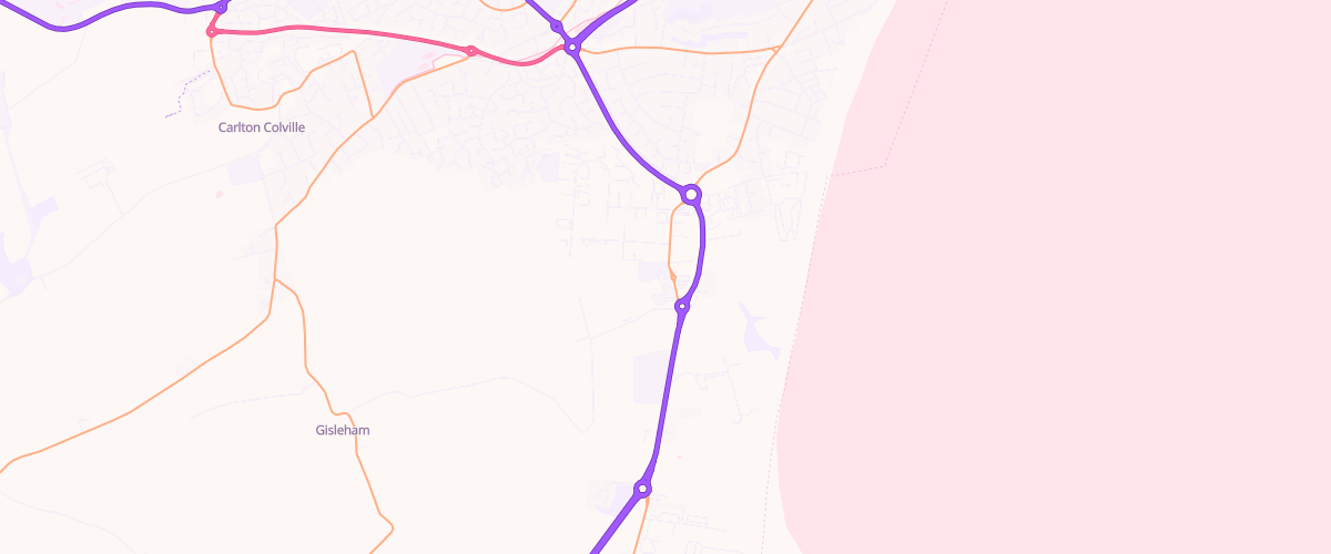 Map showing the location of Mfg Morrisons Lowestoft