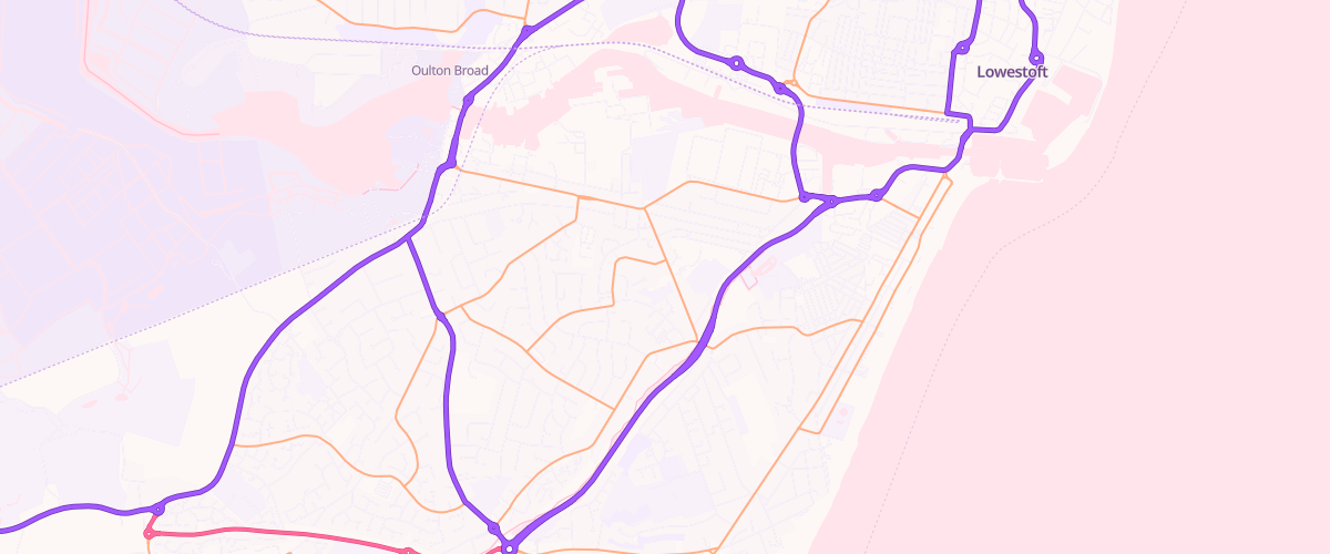 Map showing the location of Kirkley Run Service Station