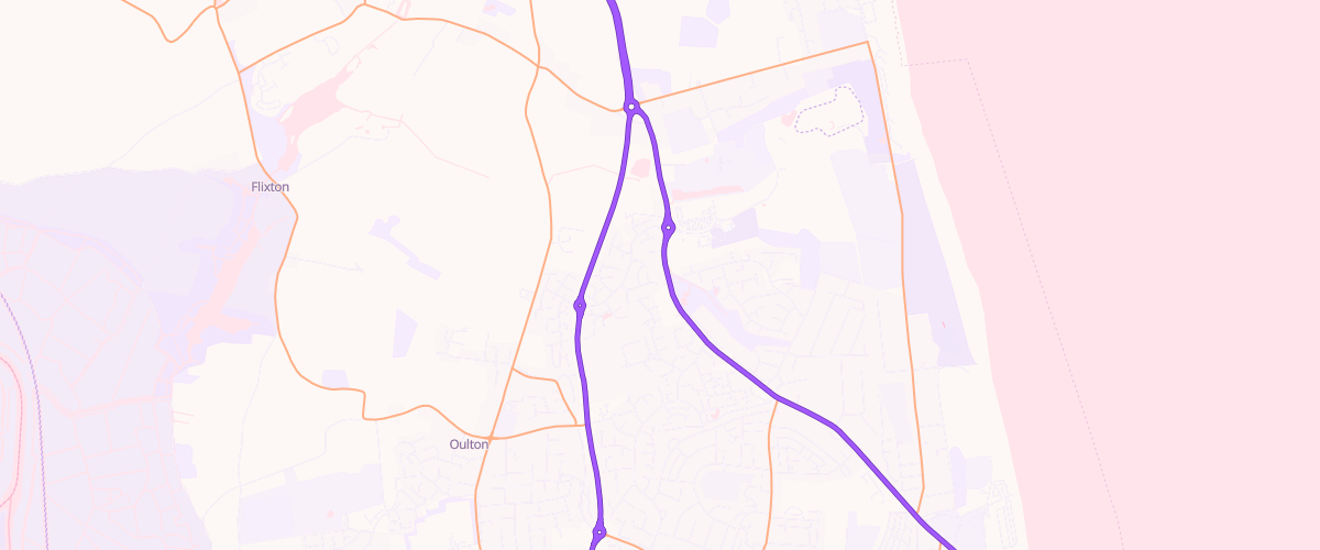 Map showing the location of Gunton Garage