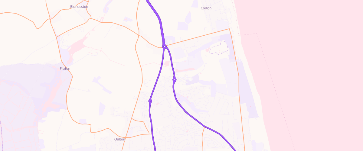 Map showing the location of Lowestoft Leisure Way Superstore
